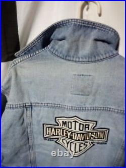 Biker Blues Harley Davidson Denim Jacket Mens Size Small Chest 44-48Length 27