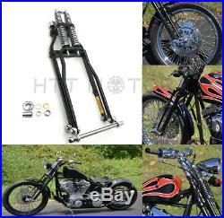 Black Springer Front End +2 Over Stock Length Wishbone For Harley & Custom Bike
