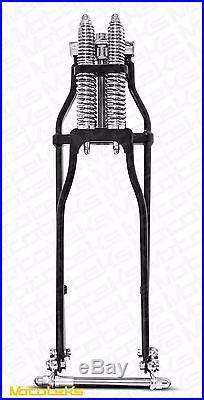 Black Springer Front End -4 Under Stock Length Wishbone For Harley & Custom New