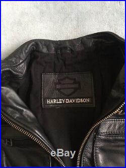 Genuine Harley Davidson Ladies Belted Hip Length Leather Jacket Size L