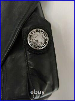 Genuine Harley Davidson Ladies Belted Hip Length Leather Jacket size Small