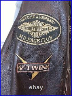 Genuine Harley Davidson Leather Bomber Jacket Mens Size M Chest 25 Length 25