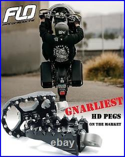 HARLEY DAVIDSON DYNA FOOTPEGS FOOT PEGS RED MX STYLE By Flo Motorsports