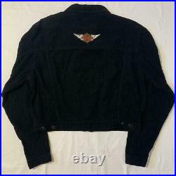 HARLEY-DAVIDSON short length corduroy jacket blouson size S men's black #M3790