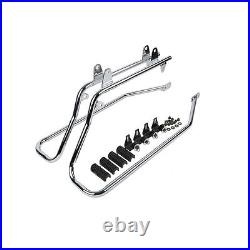 Hard Saddle Bags Bag With Chrome Conversion Brackets For HARLEY DAVIDSON Softail