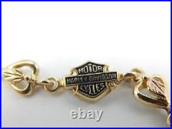 Harley Davidson 10k Solid Yellow Gold Black Hills Gold Bracelet Length 7