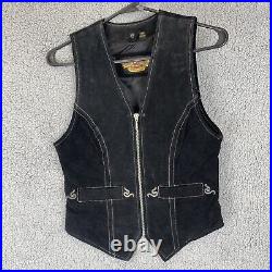 Harley Davidson Black Leather Full Length Vest (XS)
