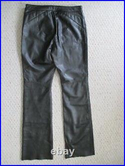 Harley Davidson Black Leather Motorcycle Pants Size 4 / 31 length Biker