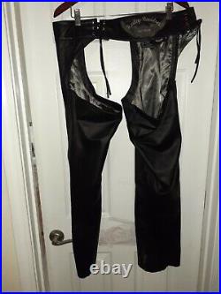 Harley Davidson Genuine Leather Chaps Women's Large very nice leg length is 30in