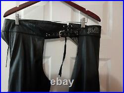 Harley Davidson Genuine Leather Chaps Women's Large very nice leg length is 30in