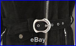 Harley Davidson HEAVY Fringe Suede Leather Jacket 3/4 Length w Belt USA NOS LG