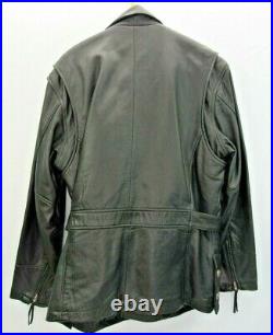 Harley Davidson Large Vintage Heavy Leather Jacket Longer Length Belted