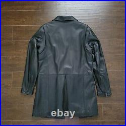 Harley Davidson Leather Coat Mid Length Trench Coat Black