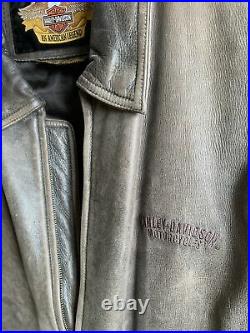 Harley-Davidson Mens Spirit Classic 3/4 Length Leather Distressed Jacket. XXL