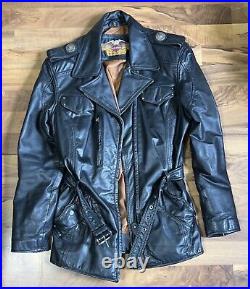 Harley Davidson Mid-Length Belted Leather Jacket, Women's Size small