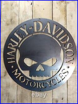 Harley Davidson Willie G Large Custom Metal Sign Classic Skull Garage Wall Art