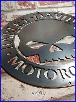 Harley Davidson Willie G Large Custom Metal Sign Classic Skull Garage Wall Art