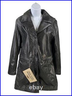 Harley Davidson Women's Black Leather Vintage Longer Length Jacket S