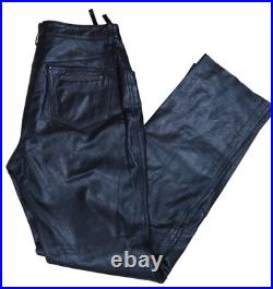 Harley Davidson Women's Leather Pants Size 38/10 W Cut to Length 33 Biker