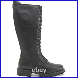 Harley Davidson Womens Boots Walfield Casual Calf Length Zip-Up Lace-Up Leather