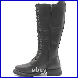 Harley Davidson Womens Boots Walfield Casual Calf Length Zip-Up Lace-Up Leather
