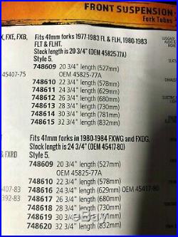 Harley-Davidson fork tubes 26 7/8 41mm in length to fit shovel, FL, FXWG, FLT