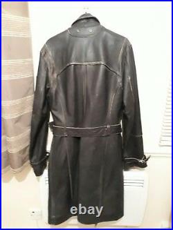 Harley Davidson full length thick leather trenchcoat/duster coat
