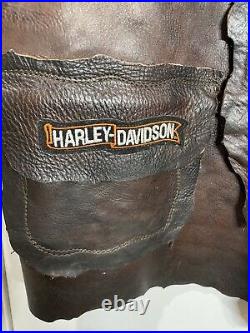 Harley davidson Kobler Leather Vest Full Bottons Size XL (pit 22.5 Length 24in.)