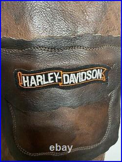 Harley davidson Kobler Leather Vest Full Bottons Size XL (pit 22.5 Length 24in.)