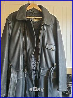 Harley davidson leather jacket, 3/4 length coat