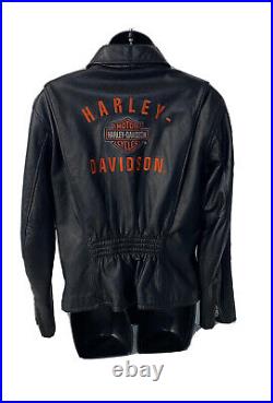 Harley davidson leather jacket women medium motorcycle euc 19 pit length 22