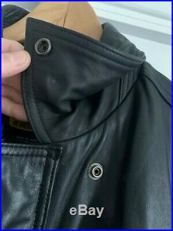 Mens Vintage Harley Davidson Long Full Length Leather Jacket Trench Size XXL