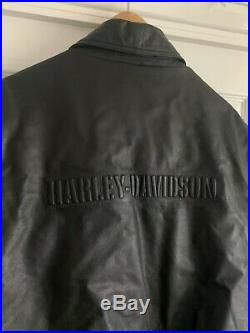 Mens Vintage Harley Davidson Long Full Length Leather Jacket Trench Size XXL