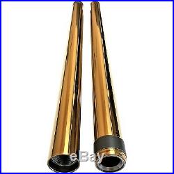 Pro One 105130G Gold 49 MM 27.50 Length Fork Tube Pair Harley Dyna FXD 06-17