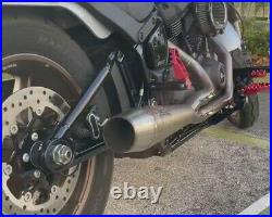 Sawicki 2 into 1 Brushed Full Length Cannon Exhaust Harley M8 Softail 18-Up