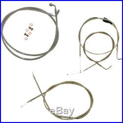 Stainless Braided Kit Cables Kits for 96-07 Harley FLHT/X Stock Length