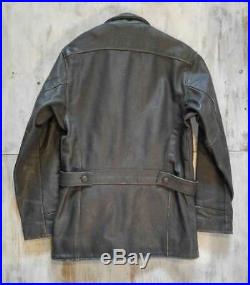 Vanson Riders Leather Jacket Biker Harley Gray Men's Size 38 Semi-long Length