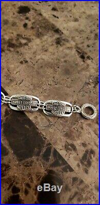 Women's Harley Davidson Bracelet, Sterling Silver, 7.5 Inch Length, 32.6 Grams
